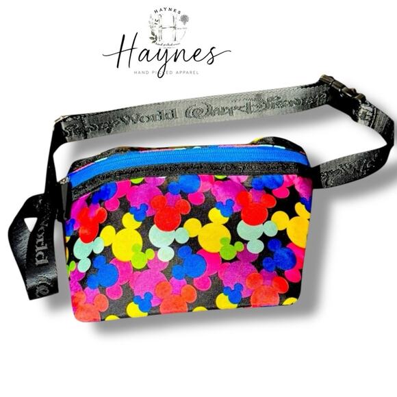 187. DISNEY WORLD EXCLUSIVE | Colorful Mickey Mouse Adjustable Belt Bag - Picture 1 of 8